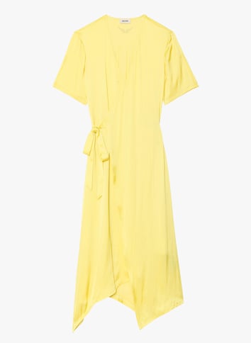 Robe midi portefeuille satinée ZADIG&VOLTAIRE Jaune